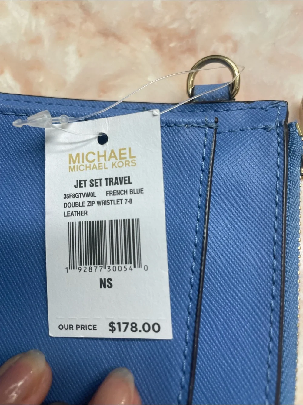 MICHAEL Michael Kors French Blue Jet Set Travel Double Zip Wristlet